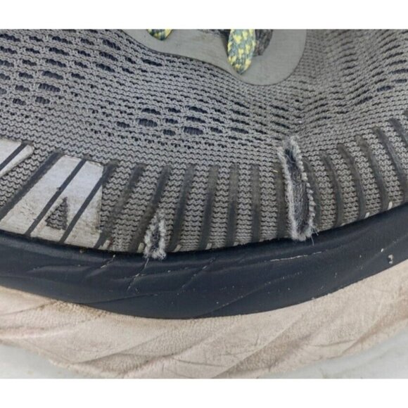 Hoka One One Mens Gray Athletic Running Shoes Size 9 2E Wide Bondi 7 Lace Up - Picture 5 of 8